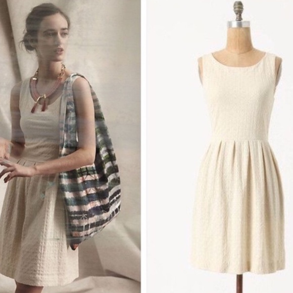 Anthropologie Deletta Cream Ponte Knit Dress - Size Small - Picture 2 of 12